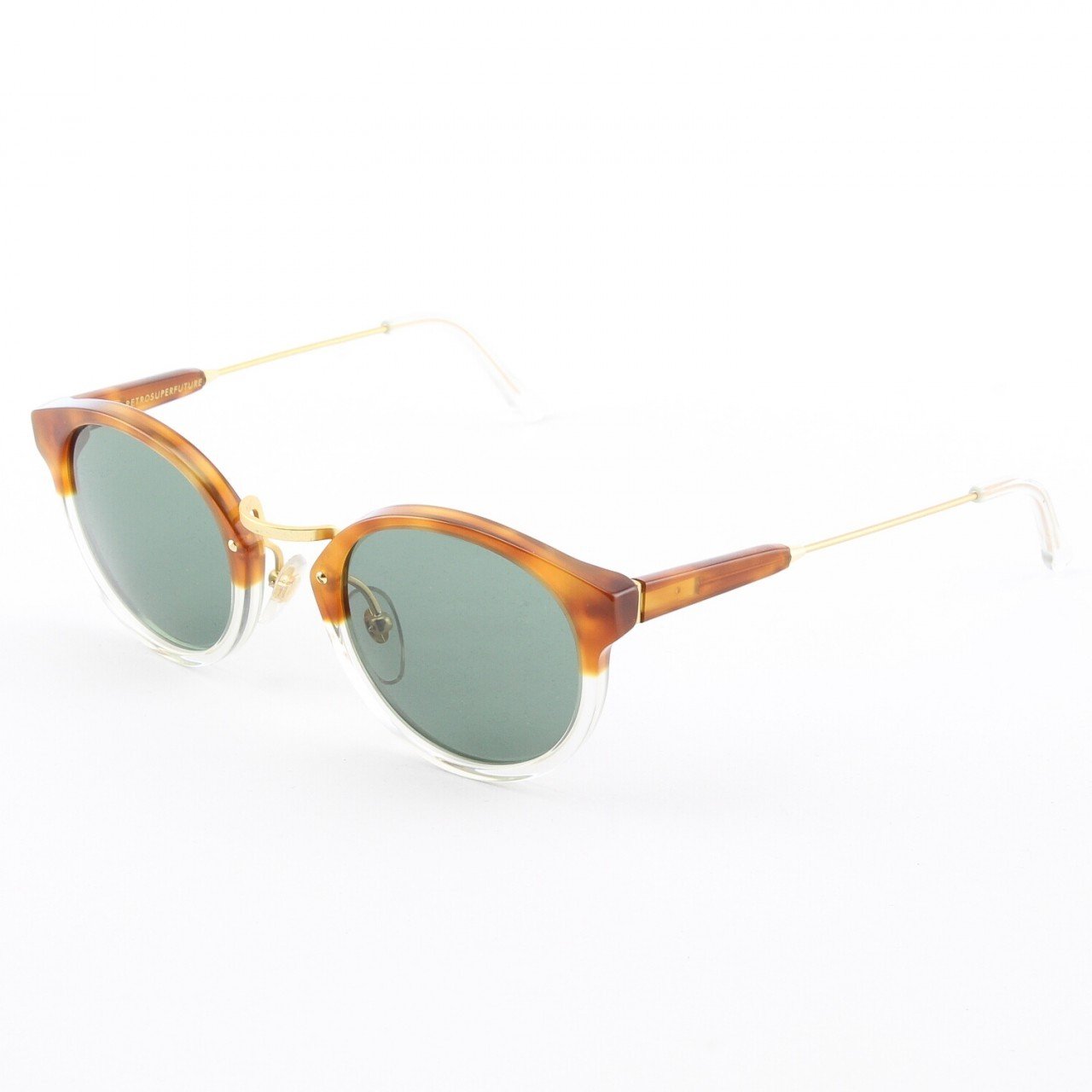 Super Panama 523/2T Sunglasses Havana Crystal with Green Zeiss Lenses by RETROSUPERFUTURE