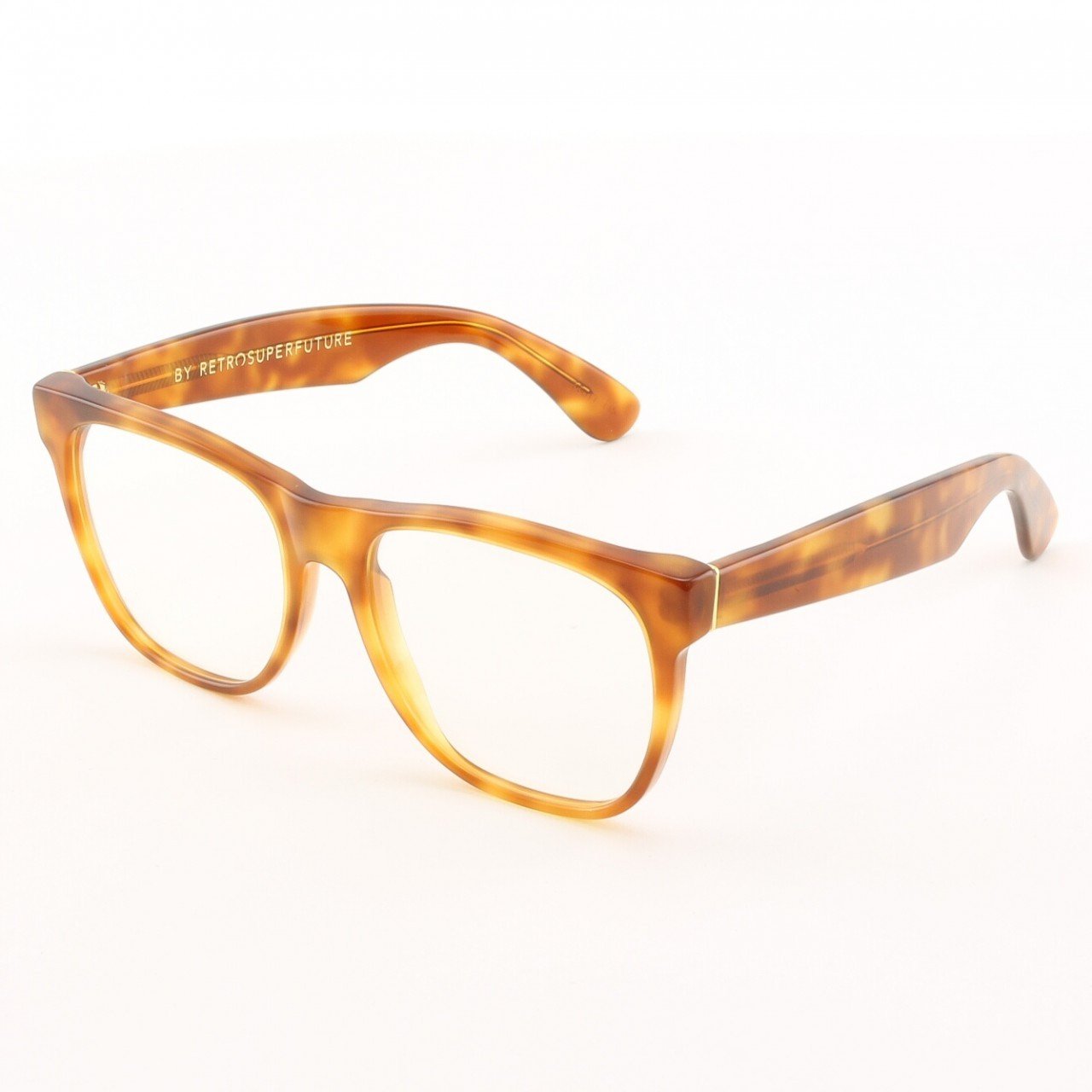 Super Classic 619 Wayfarer Eyeglasses Light Havana with Clear Zeiss Lenses by RETROSUPERFUTURE