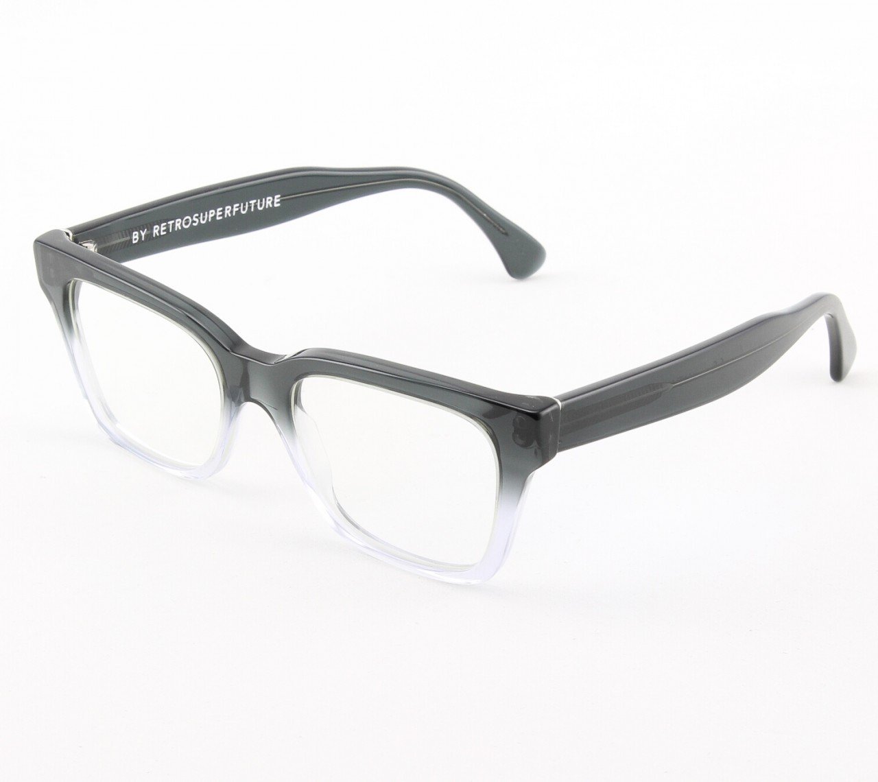Super America 823 Eyeglasses Crystal & Smoke with Clear Zeiss Lenses by RETROSUPERFUTURE