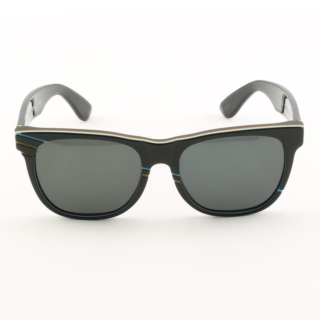 Super Classic 145 Wayfarer Sunglasses Black with Yellow Blue and Red Stripes by RETROSUPERFUTURE