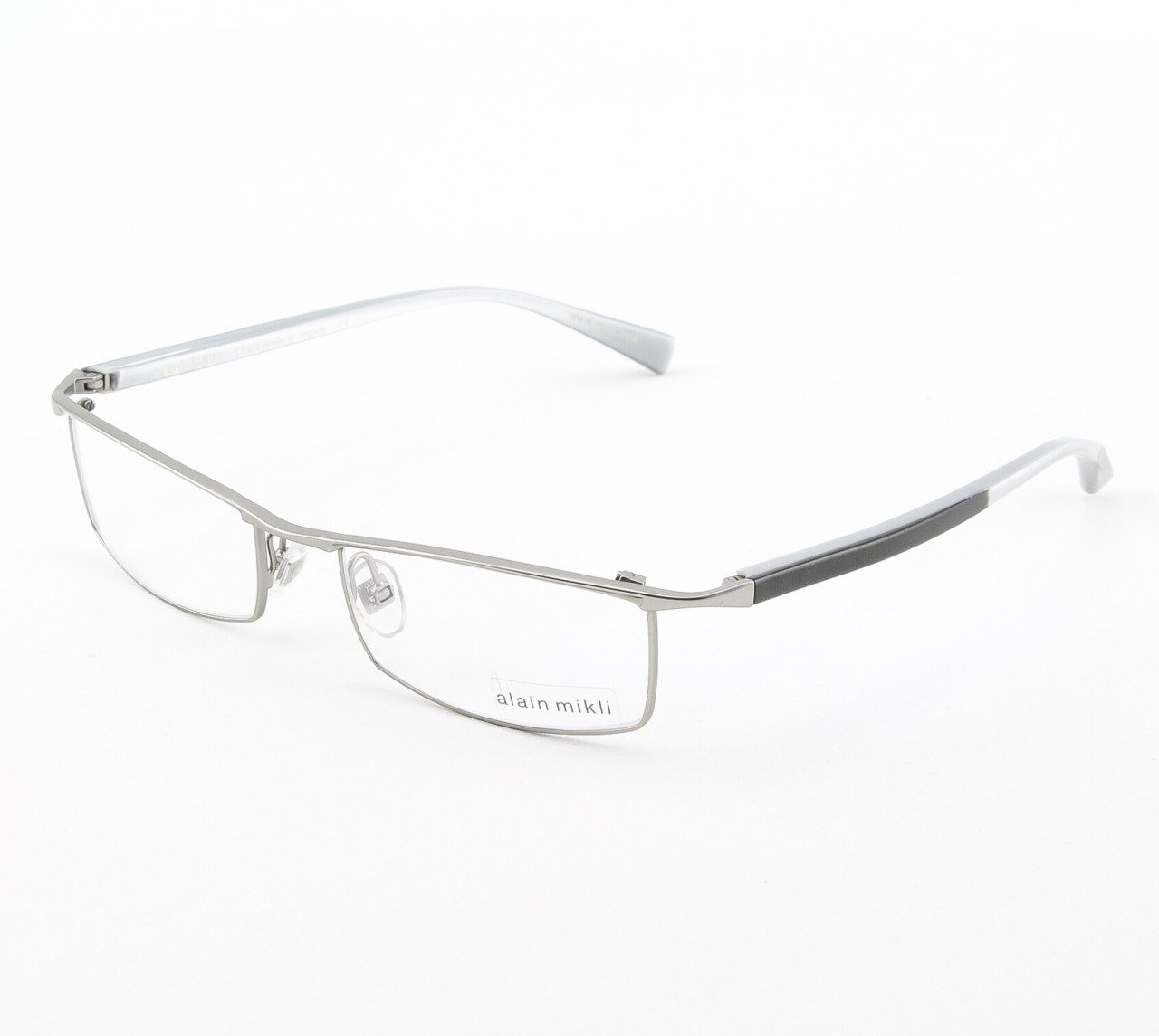 Alain Mikli Eyeglasses AL0770 Col. 12 Matte Silver with Black and Silver Temples
