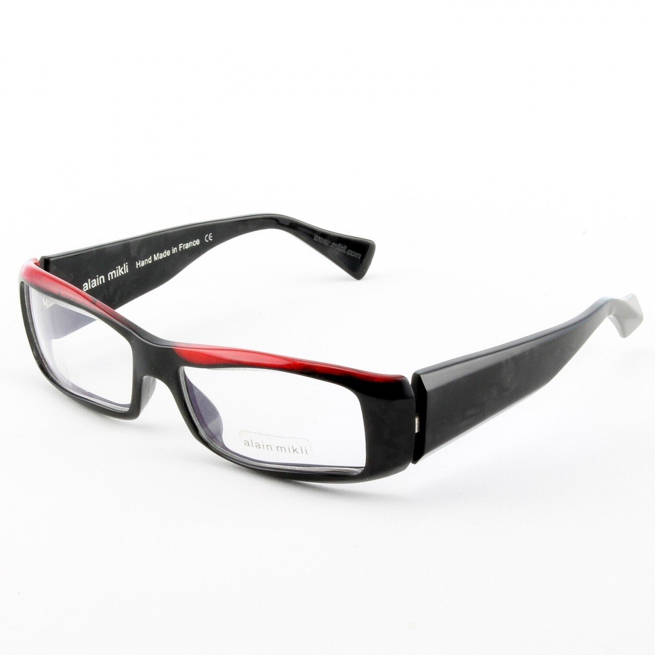 Alain Mikli Eyeglasses A0753 Col. 16 Black with Red Accent on Frame