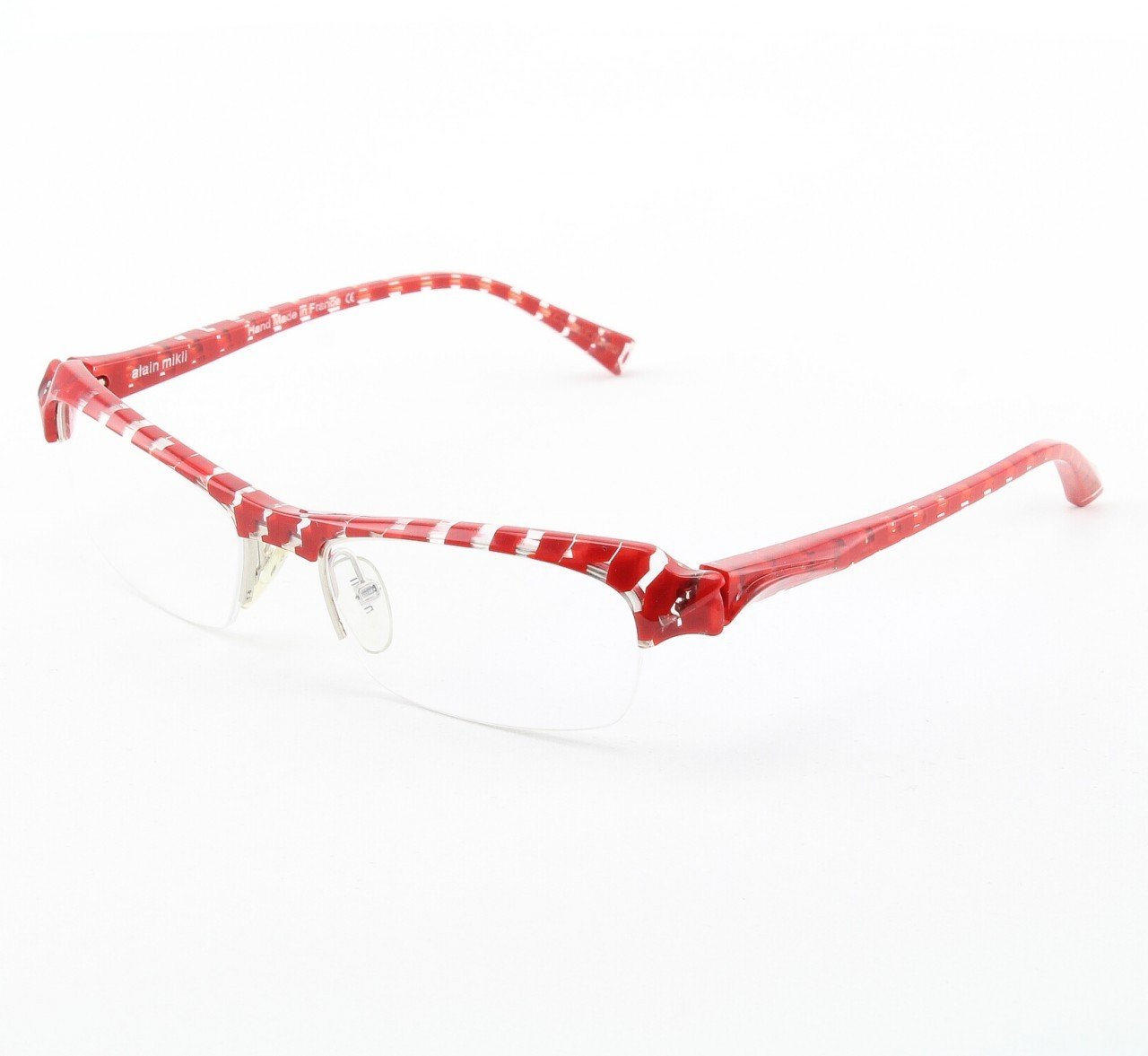 Alain Mikli Eyeglasses A0739 Col. 739 Clear and Red Checkerboard
