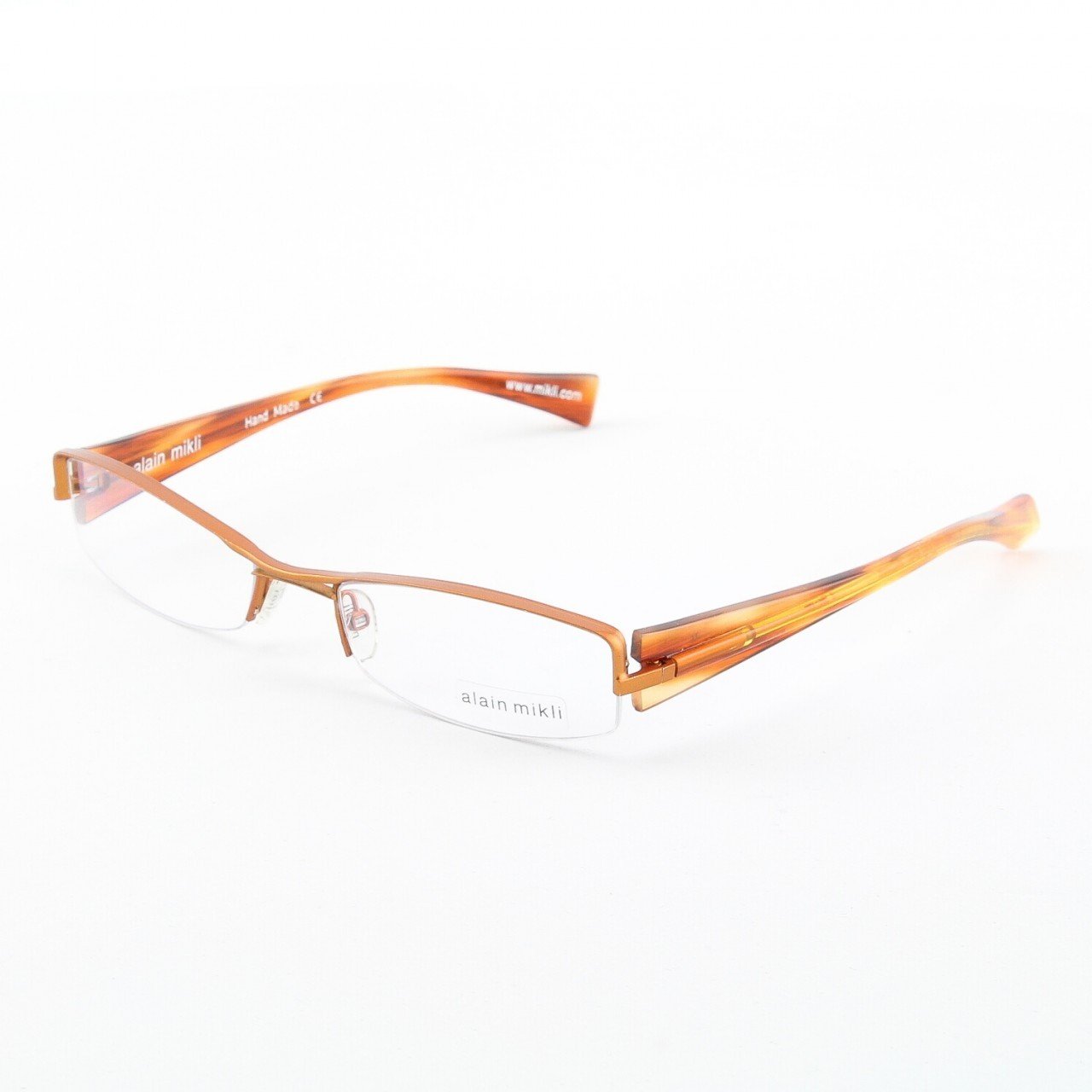 Alain Mikli Eyeglasses AL0656 Col. 18 Matte Copper Metallic Frame with Amber Temples