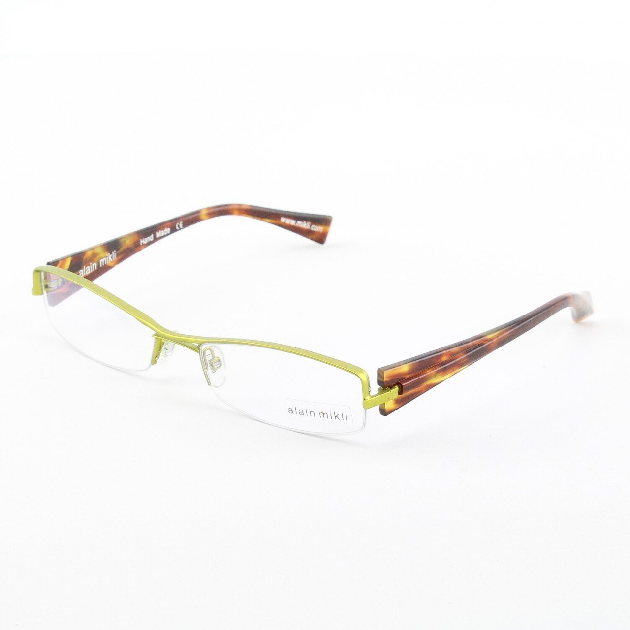 Alain Mikli Eyeglasses AL0656 Col. 17 Burnished Brass Metallic Frame with Amber Temples