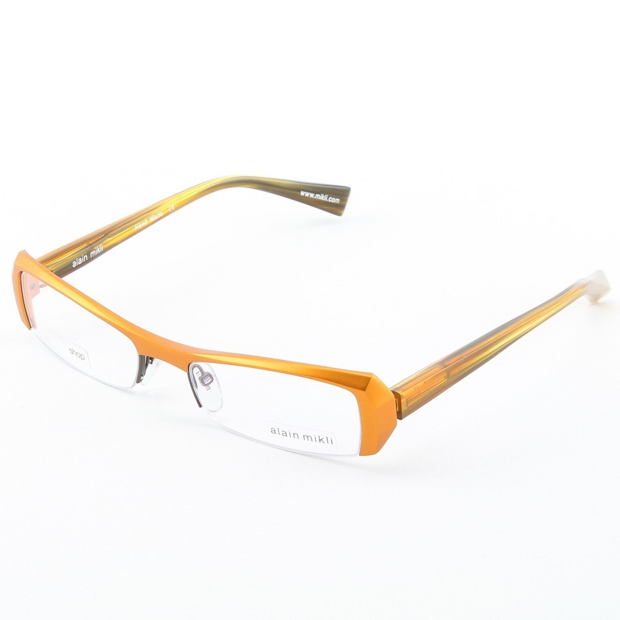 Alain Mikli Eyeglasses AL0613 Col. 13 Butterscotch Metallic with Translucent Butterscoth Temples