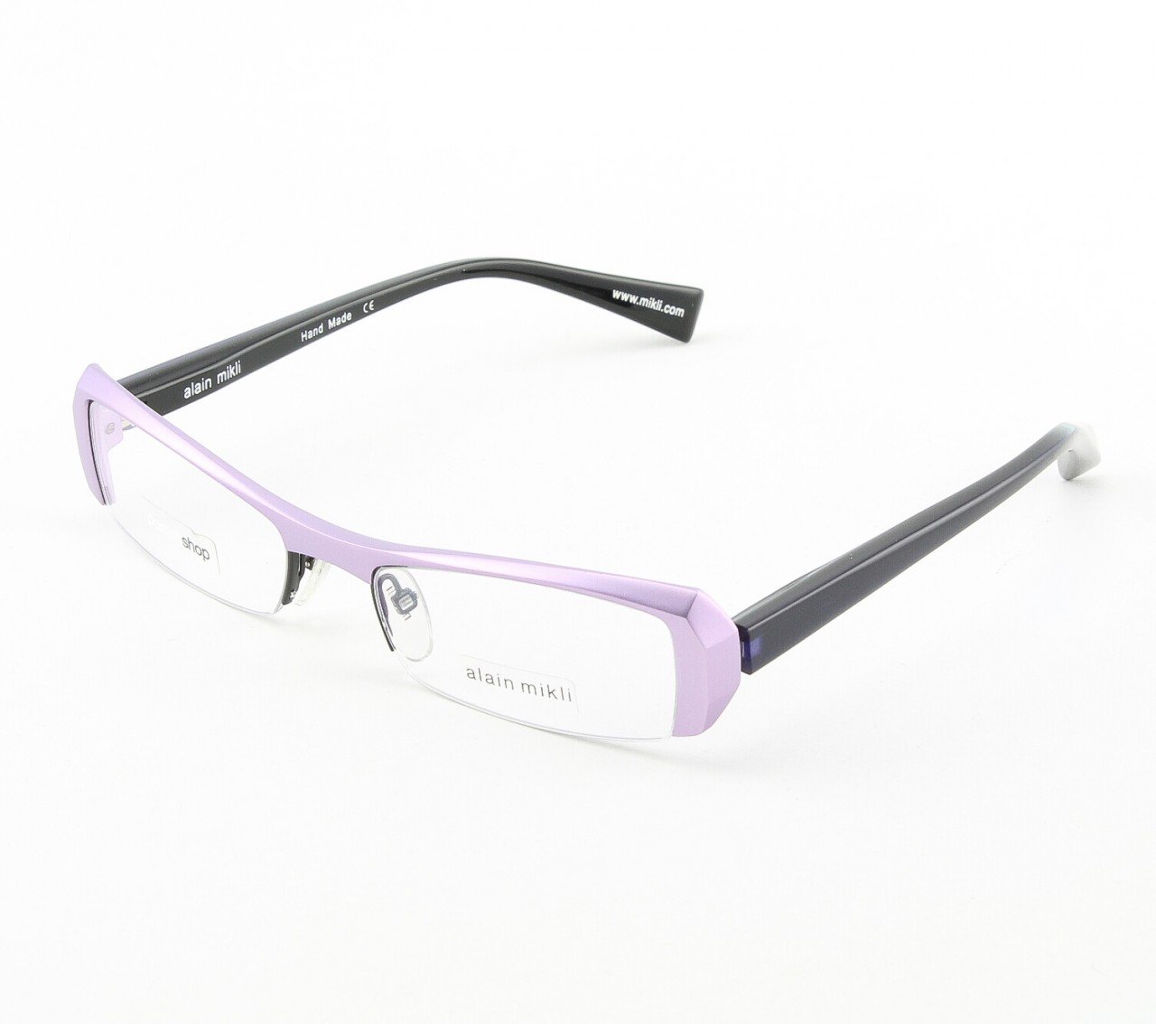 Alain Mikli Eyeglasses AL0613 Col. 11 Lavendar Metallic Frame with Deep Purple Temples