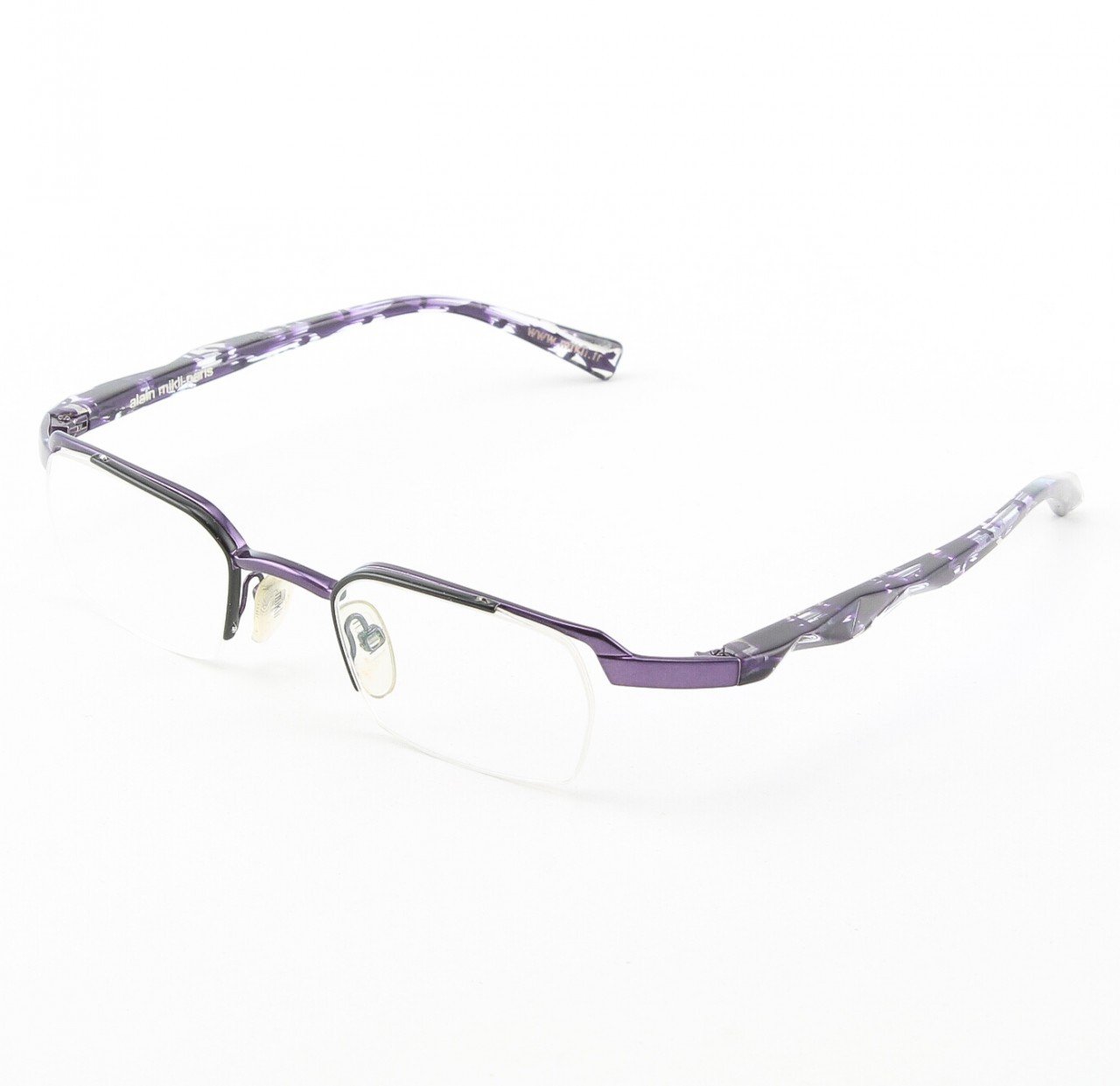 Alain Mikli Eyeglasses AL0556 Col. 95 Purple Metallic with Marbelized Purple Temples