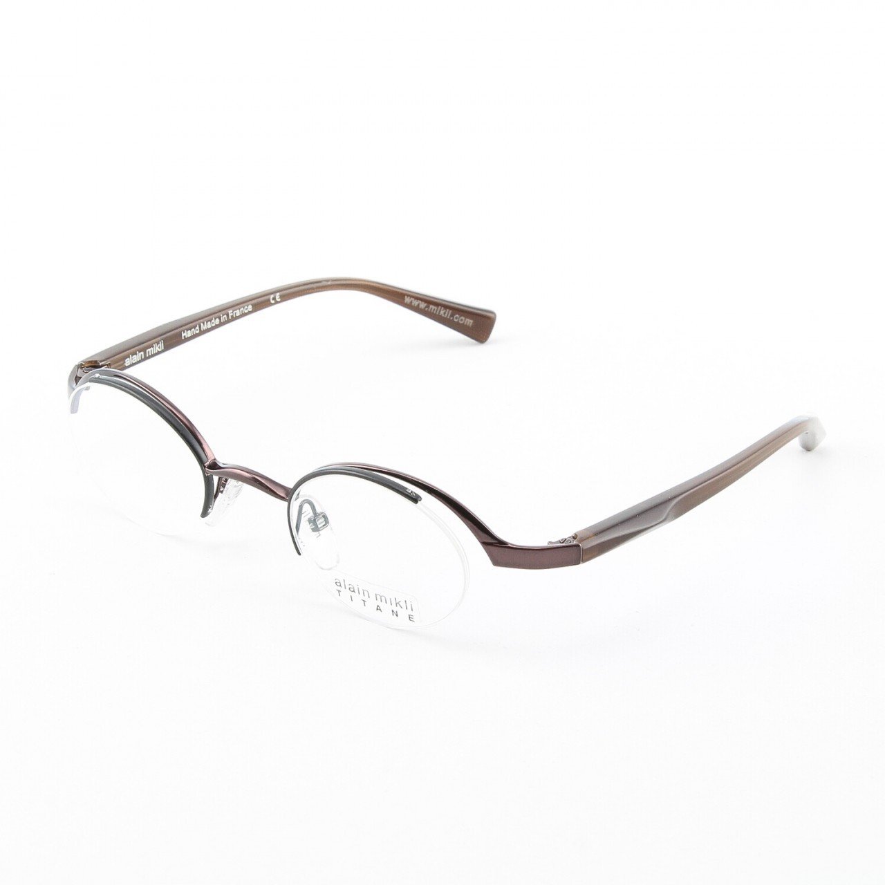 Alain Mikli Eyeglasses AL0552 Col. 12 Dark Amethist Frame with Amber Temples