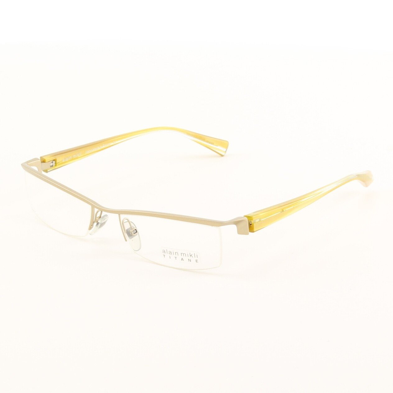 Alain Mikli Eyeglasses AL0523 Col. 19 Gold Metallic Frame with Translucent Gold Temples