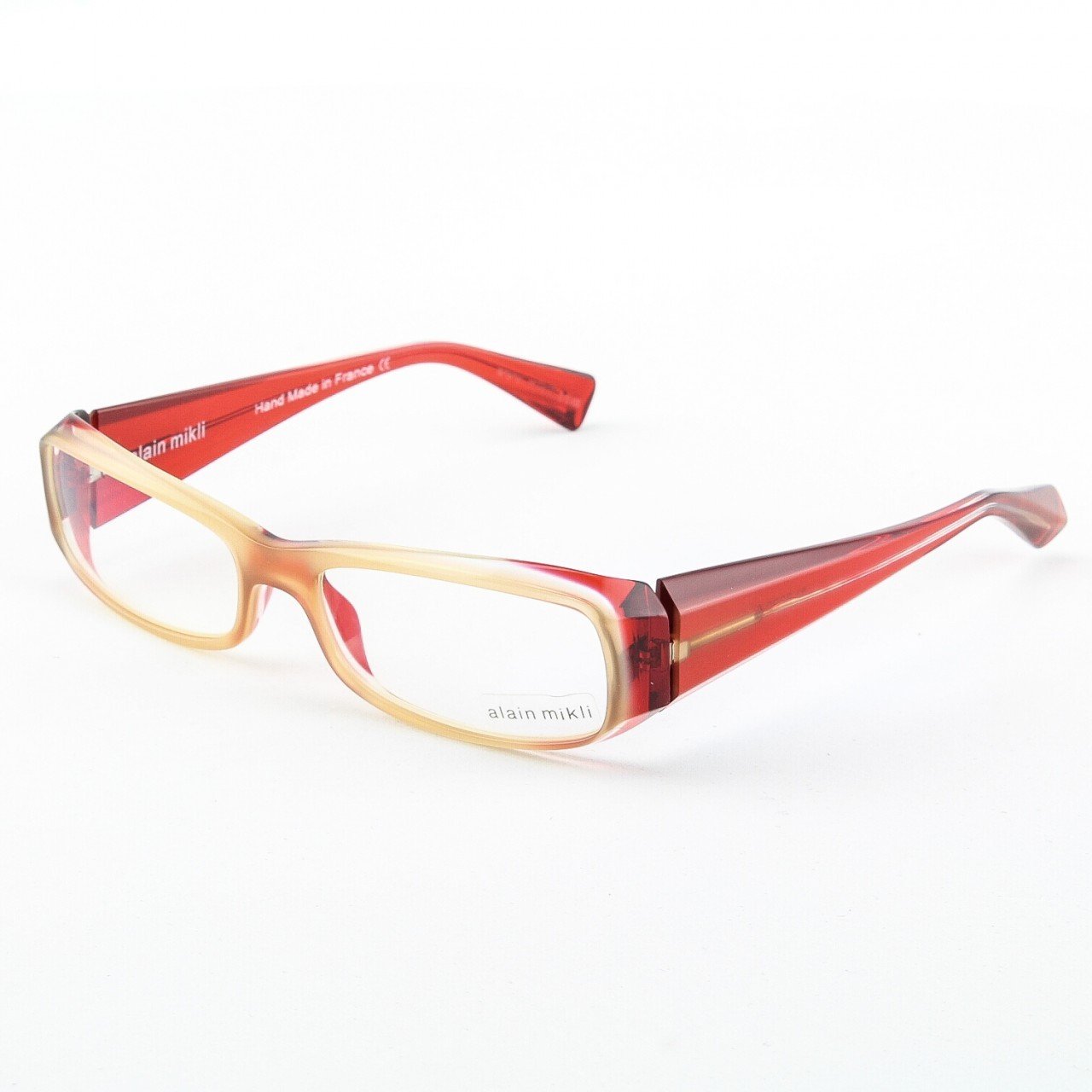 Alain Mikli Eyeglasses AL0322 63 Neutral Translucent Frame Red Translucent Accents