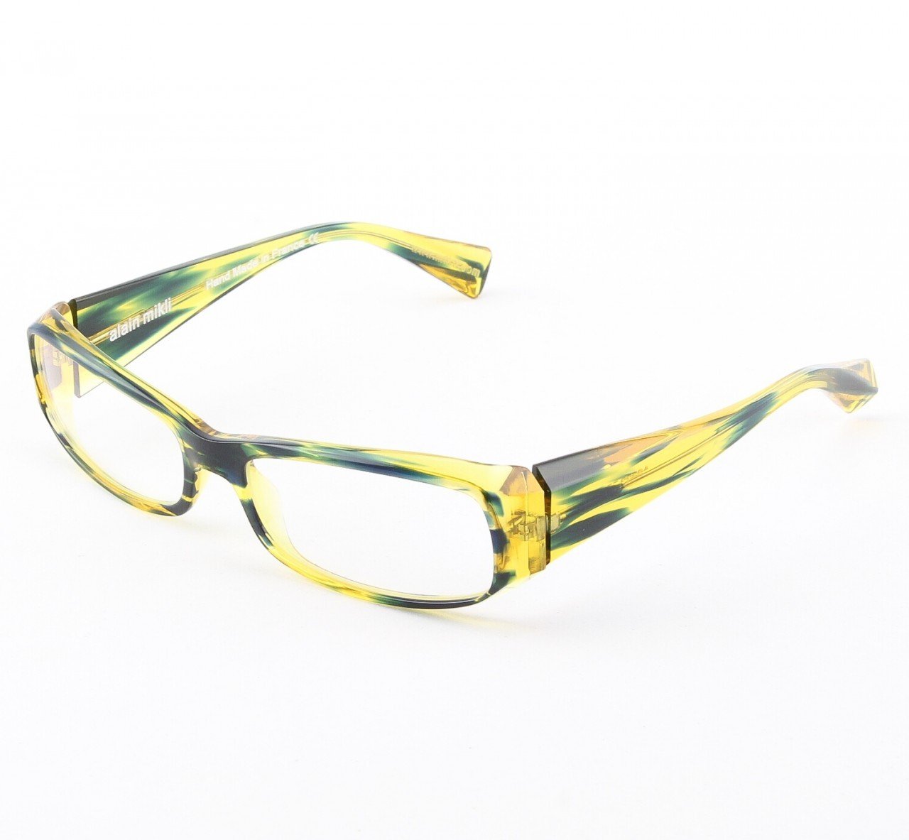 Alain Mikli Eyeglasses AL0322 Col. 55 Black and Yellow Translucent