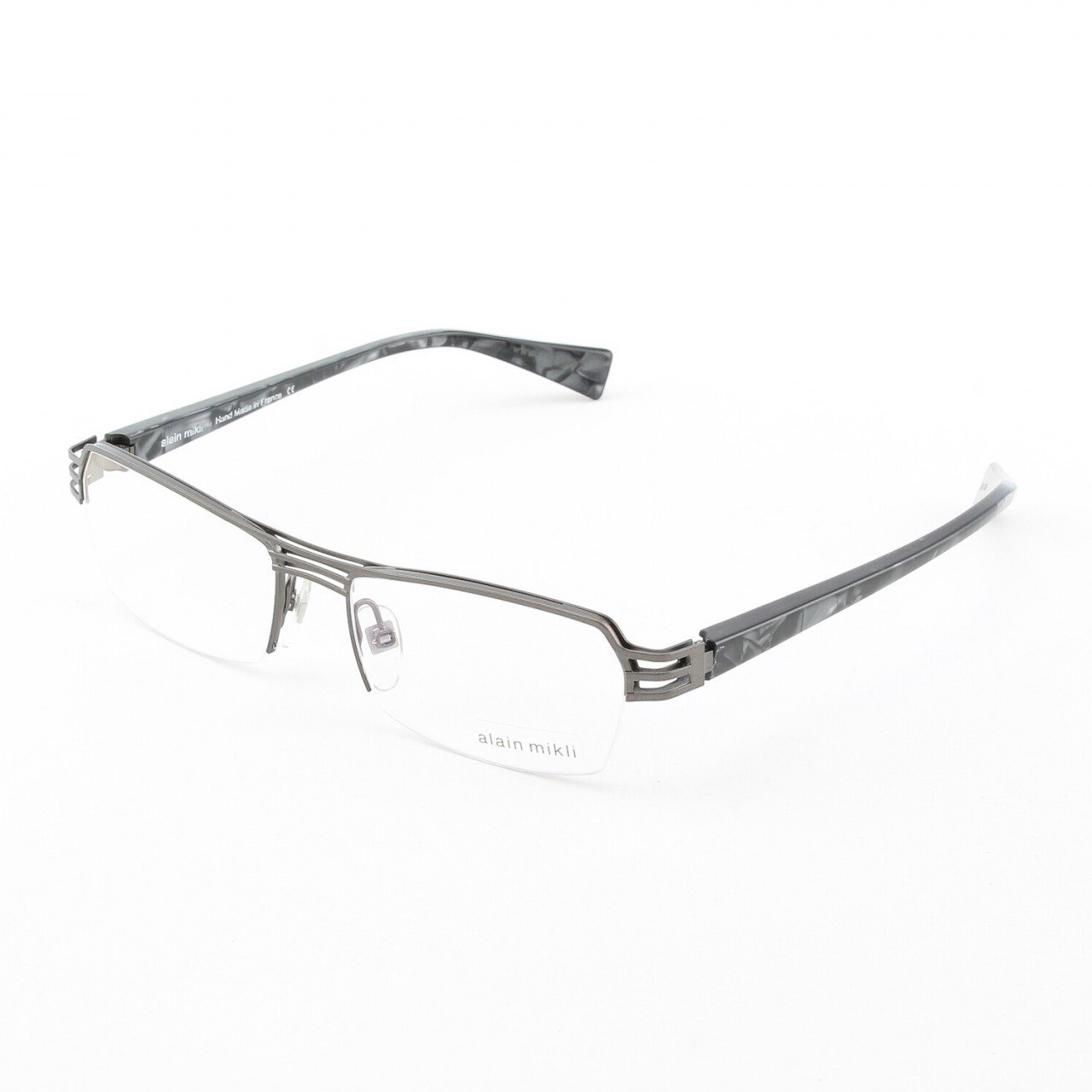 Alain Mikli Eyeglasses AL1107 Col. M00Z Flat Bronze Metal with Pearlized Black Temples