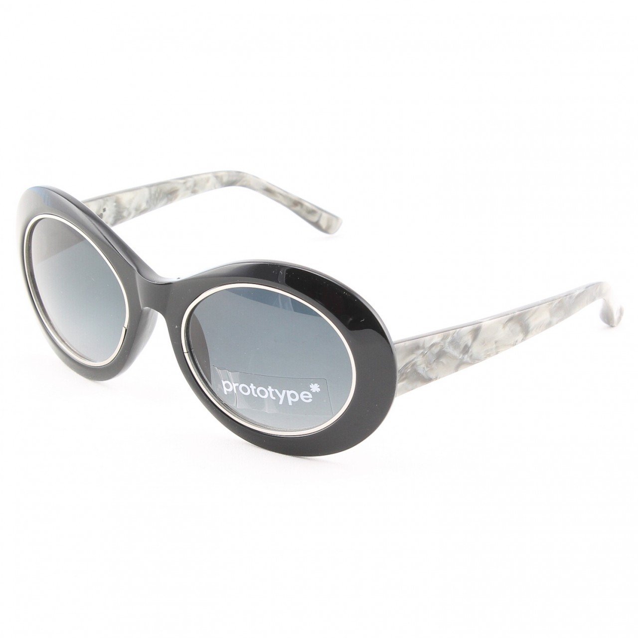Prototype by Yohji Yamamoto Hornet Sunglasses Col. 02 Black Marble with Grey Gradient Lenses