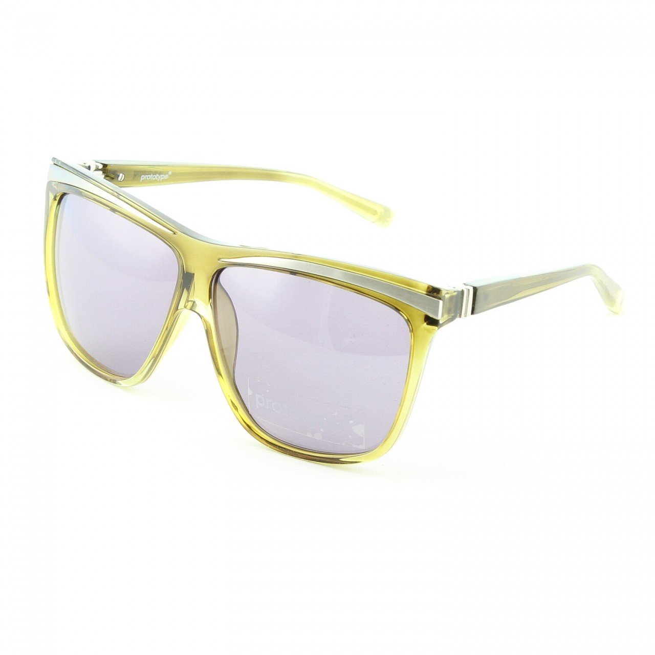 Prototype byYohji Yamamoto 017 Fang Sunglasses Col. 02 Green & Silver with Purple Lenses