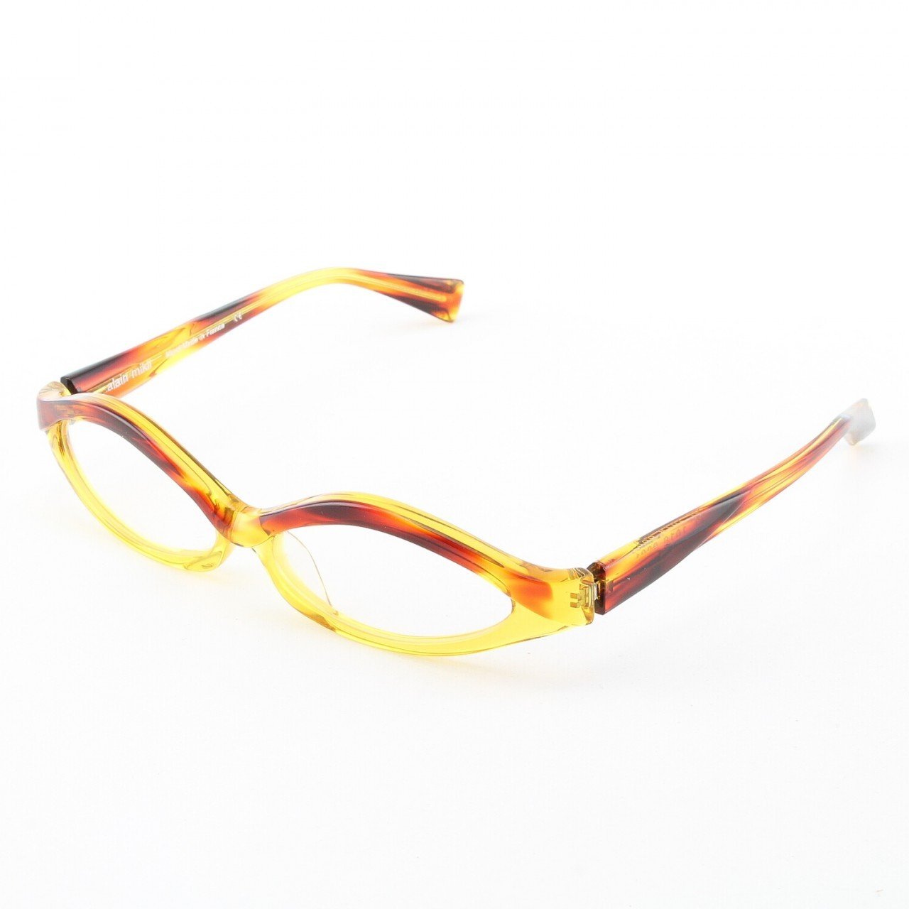 Alain Mikli Eyeglasses AL1018 Col. 1 Mottled Amber and Yellow