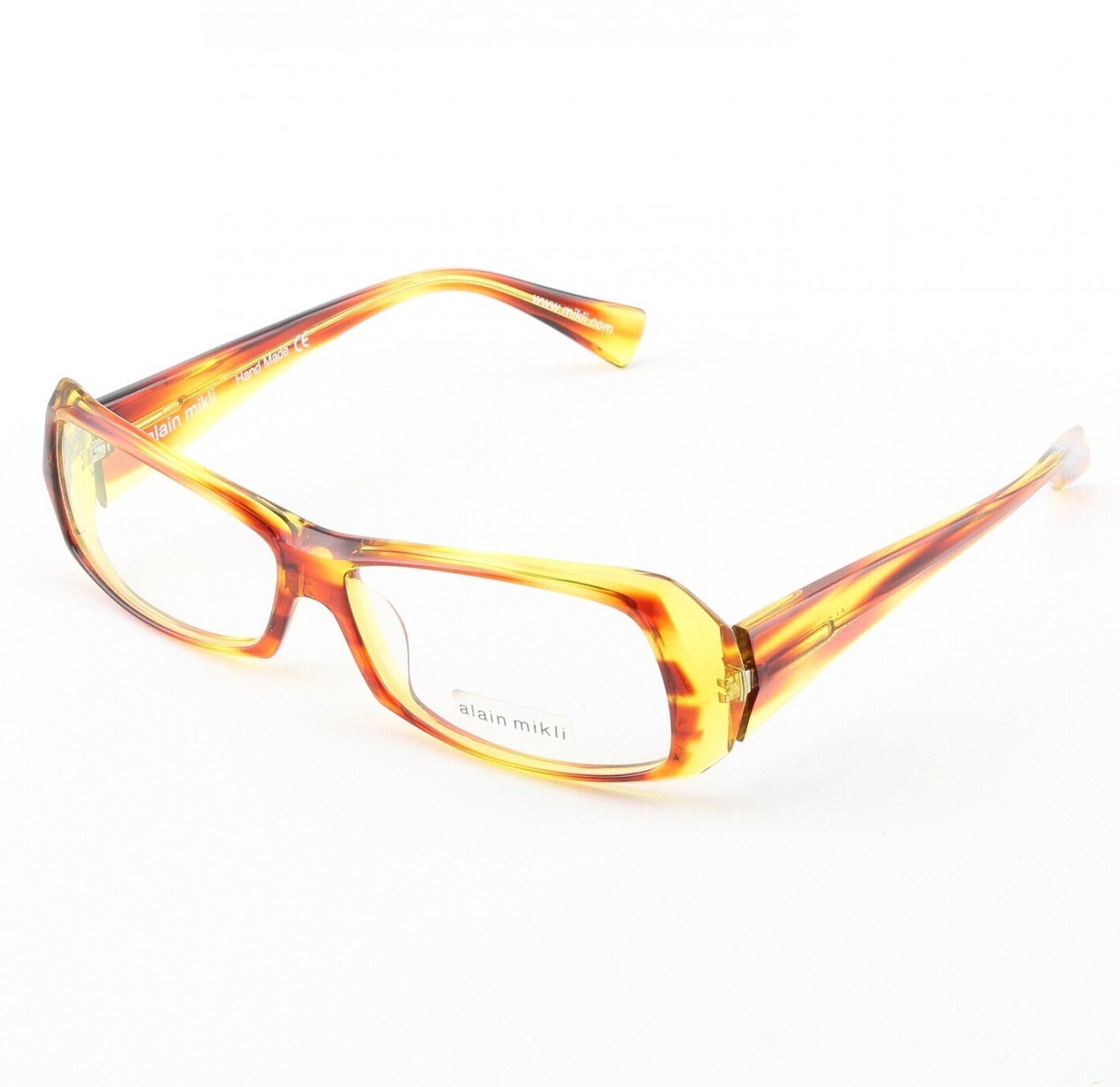 Alain Mikli Eyeglasses AL0945 Col. 3 Mottled Burnt Orange and Yellow