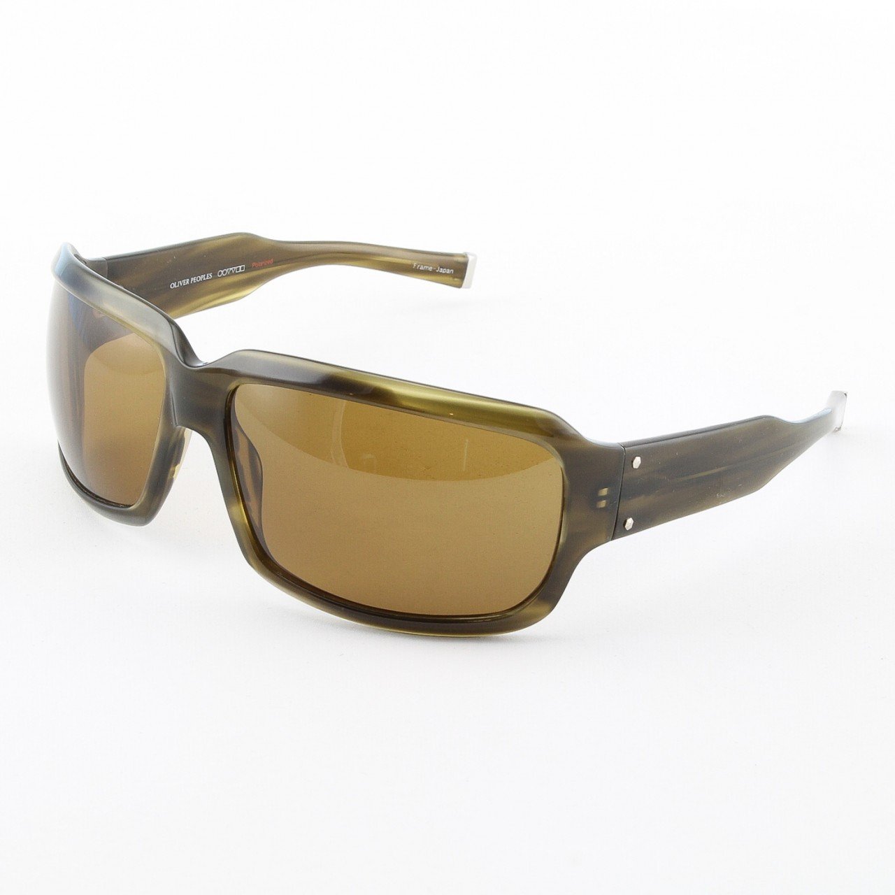 Oliver Peoples Contraband Sunglasses Col. OT Olive Tortoise with Green Polarized Lenses