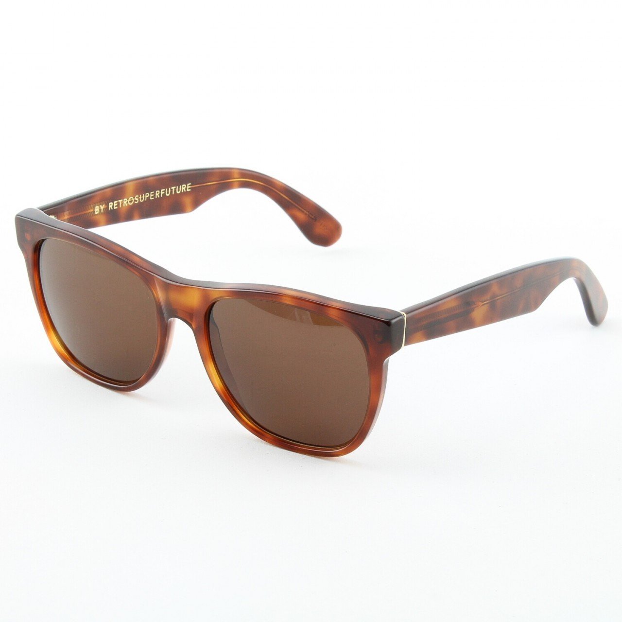 Super America 805 Eyeglasses Striped Tobacco and Black with Clear Zeiss Lenses by RETROSUPERFUTURE