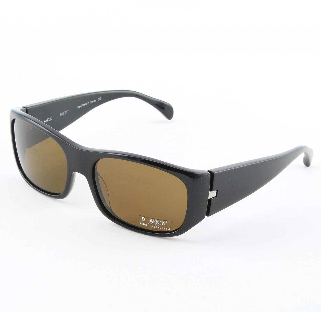 Starck Sunglasses PL0743 Col. 0002 Black with Dark Brown Polarized Lenses
