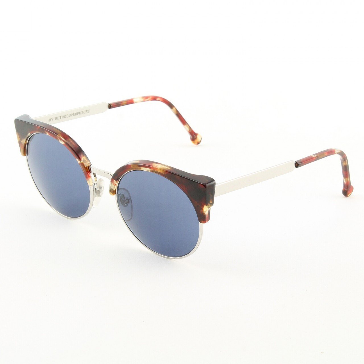 Super Lucia 576/3T Sunglasses Red Havana Chrome with Blue Zeiss Lenses by RETROSUPERFUTURE
