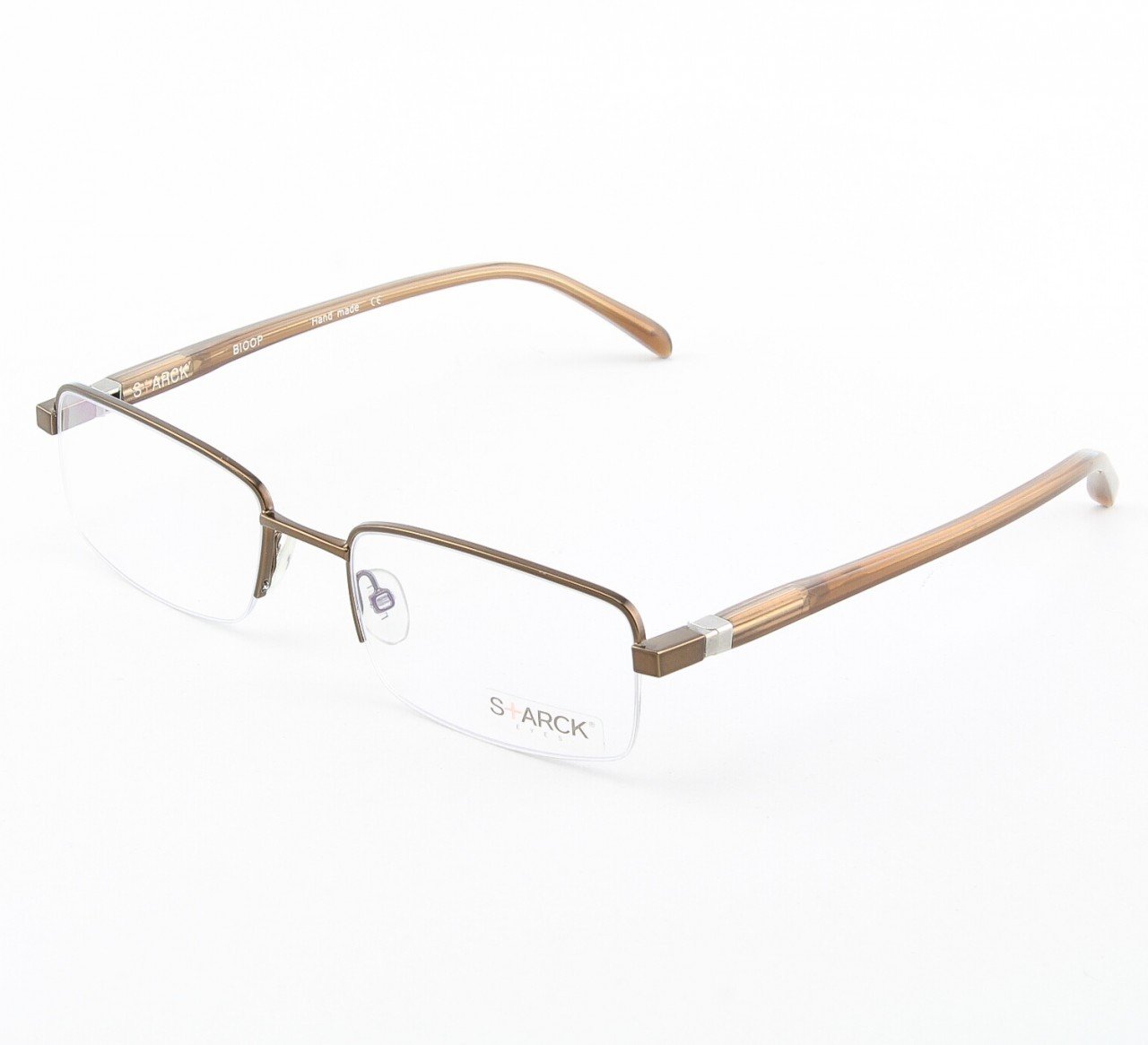 Starck Eyeglasses P0621 Col. 12 Hazel with Clear Lenses