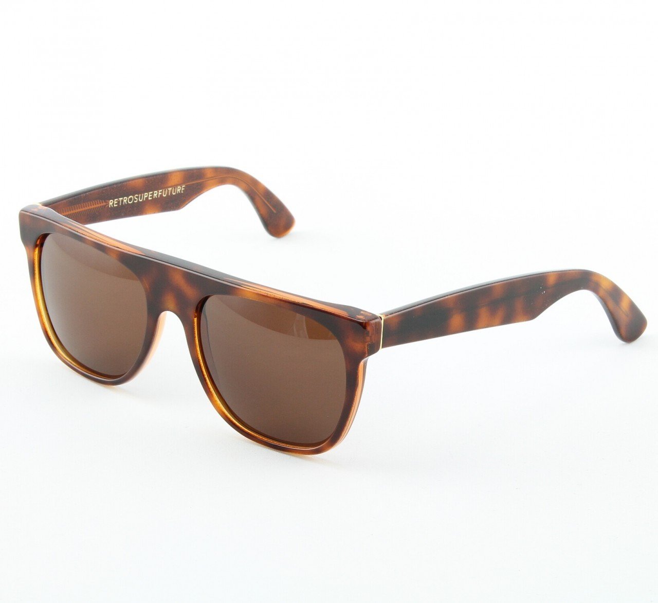 Super Flat Top 188/3 Sunglasses Brown Havana Glitter with Brown Zeiss Lenses by RETROSUPERFUTURE