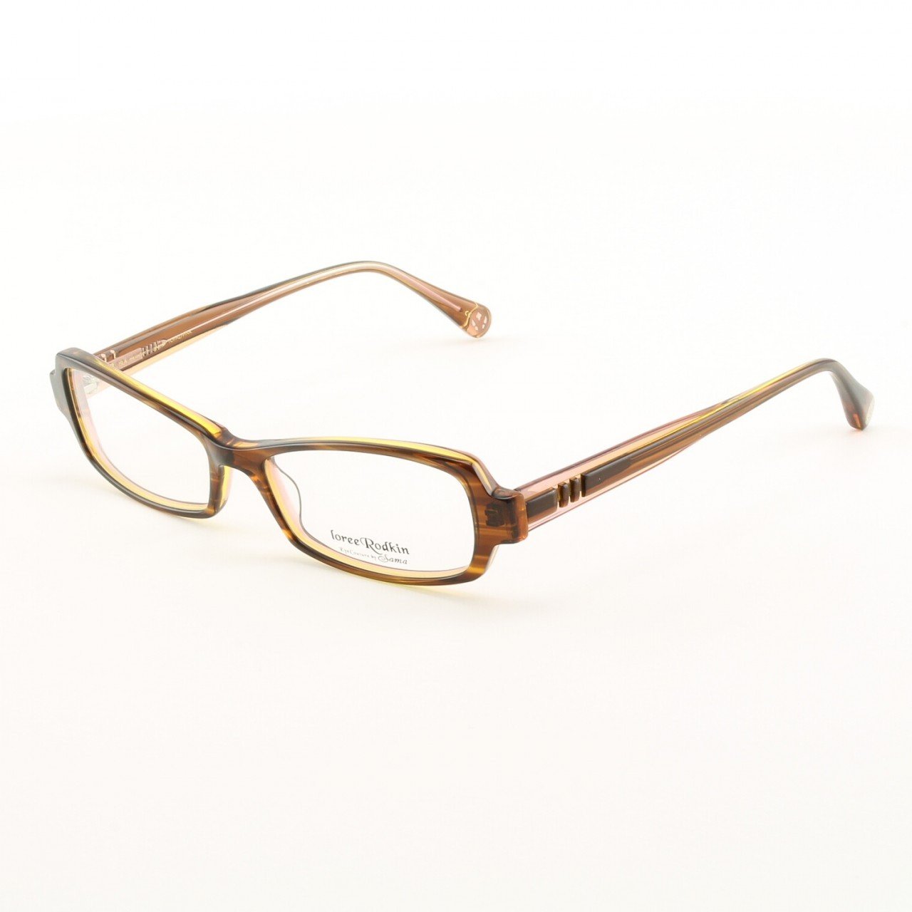 Loree Rodkin Isla Eyeglasses by Sama Col. Topaz and Pink with Clear Lenses