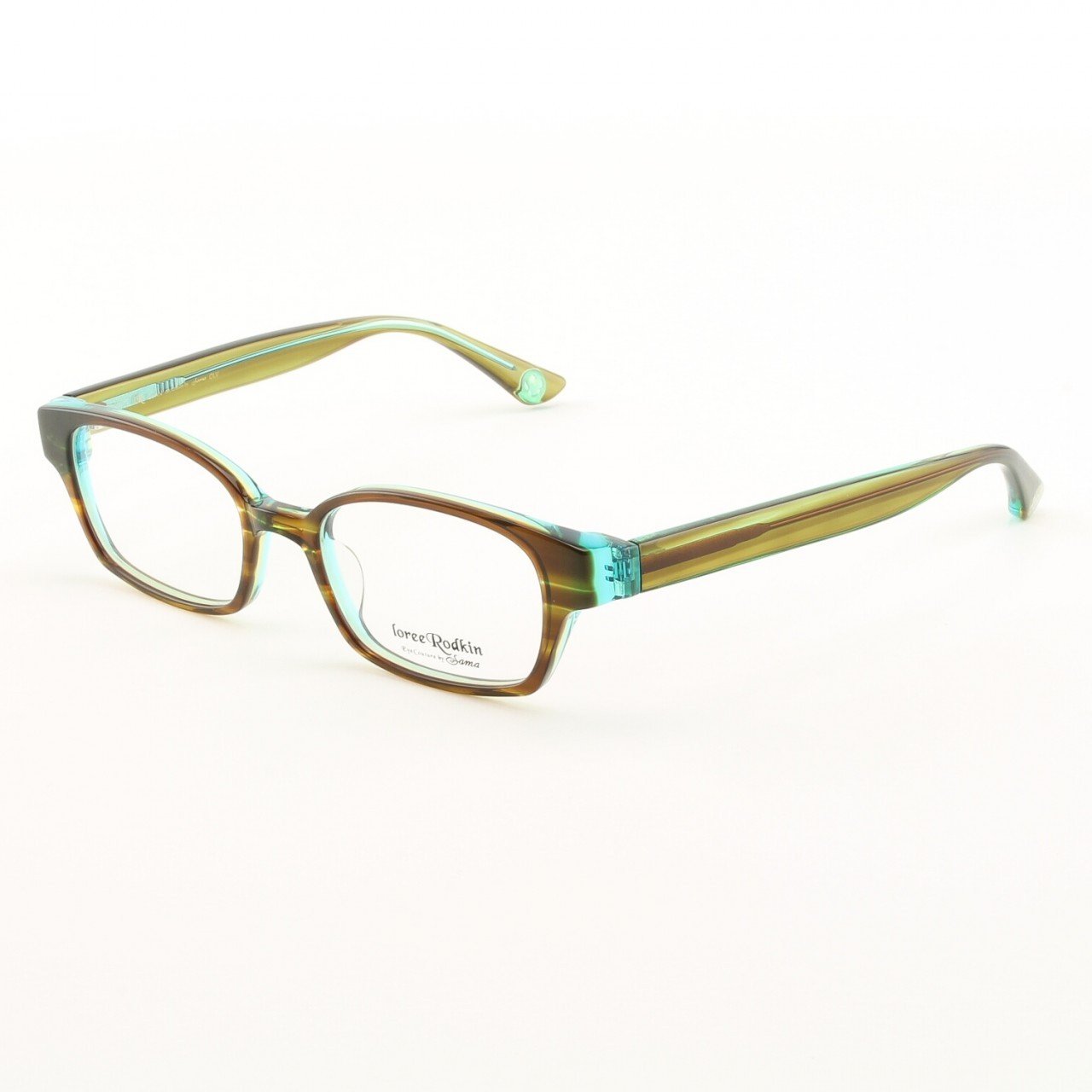 Loree Rodkin Evan Eyeglasses by Sama Col. Olive with Clear Lenses
