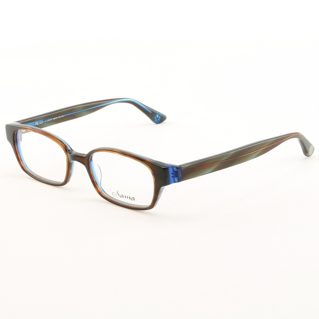 Loree Rodkin Evan Eyeglasses by Sama Col. Brown and Blue with Clear Lenses