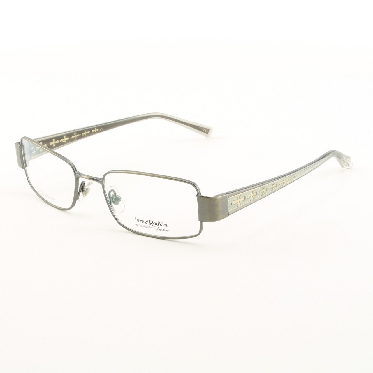 Loree Rodkin Devon Eyeglasses by Sama Col. with Clear Lenses and Decorative Temple Core