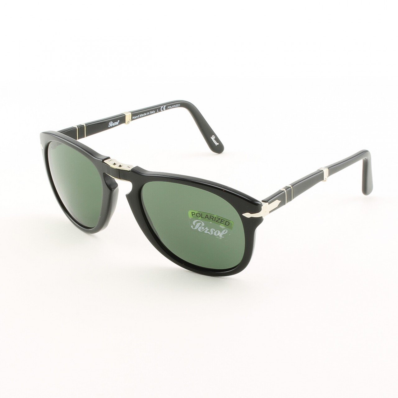 Persol PO0714 95/58 54mm Black Sunglasses with Grey Green Polarized Lenses