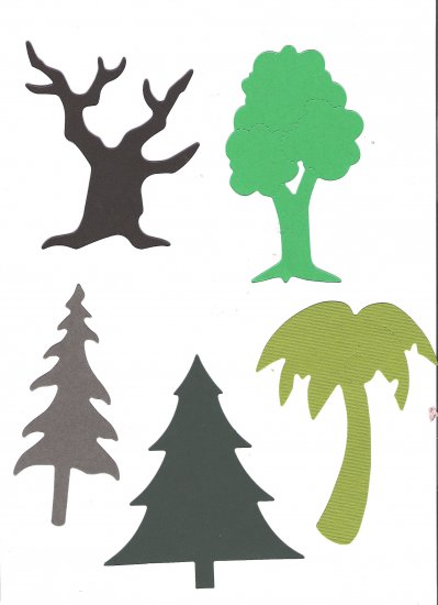 Sizzix Assorted Tree's, bare, green, Christmas, more...