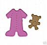 Bitty PJ's, pajamas and teddy bear, Small Green Sizzix