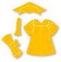 Doll Graduation Clothes die cuts Medium Yellow Sizzix