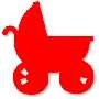 Baby Carriage, Large Red Sizzix