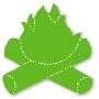 Campfire die cuts Small Green Sizzix #38-0174