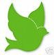 Dove die cuts bird Small Green Sizzix #38-0255