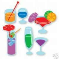 Drinks set of 4 different die cuts Ellision Sizzix Sizzlit