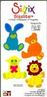 Stuffed Animal Set, Sizzix Sizzlits Dies, bunny, bear, lion, lamb