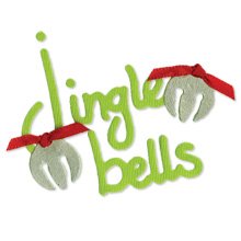 phrase Jingle Bells with bells Christmas Sizzix Sizzlit die cut