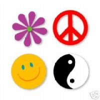 Peace Set Sizzix Sizzlits die cuts yin yang peace symbol smiley face peace flower #38-9749