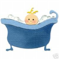 Baby in Tub die cuts Sizzix Sizzlit