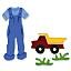 Doll Dress Up Overall Set die cuts overalls shirt sandals and truck Sizzix Large Red Die #654977