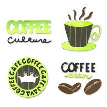 Coffee Time Set die cuts Sizzix #654786