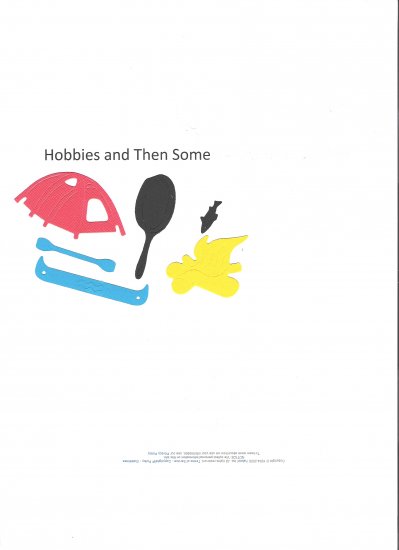 Camping Set die cuts tent fry pan fish campfire canoe paddle Sizzix Sizzlit #38-9691