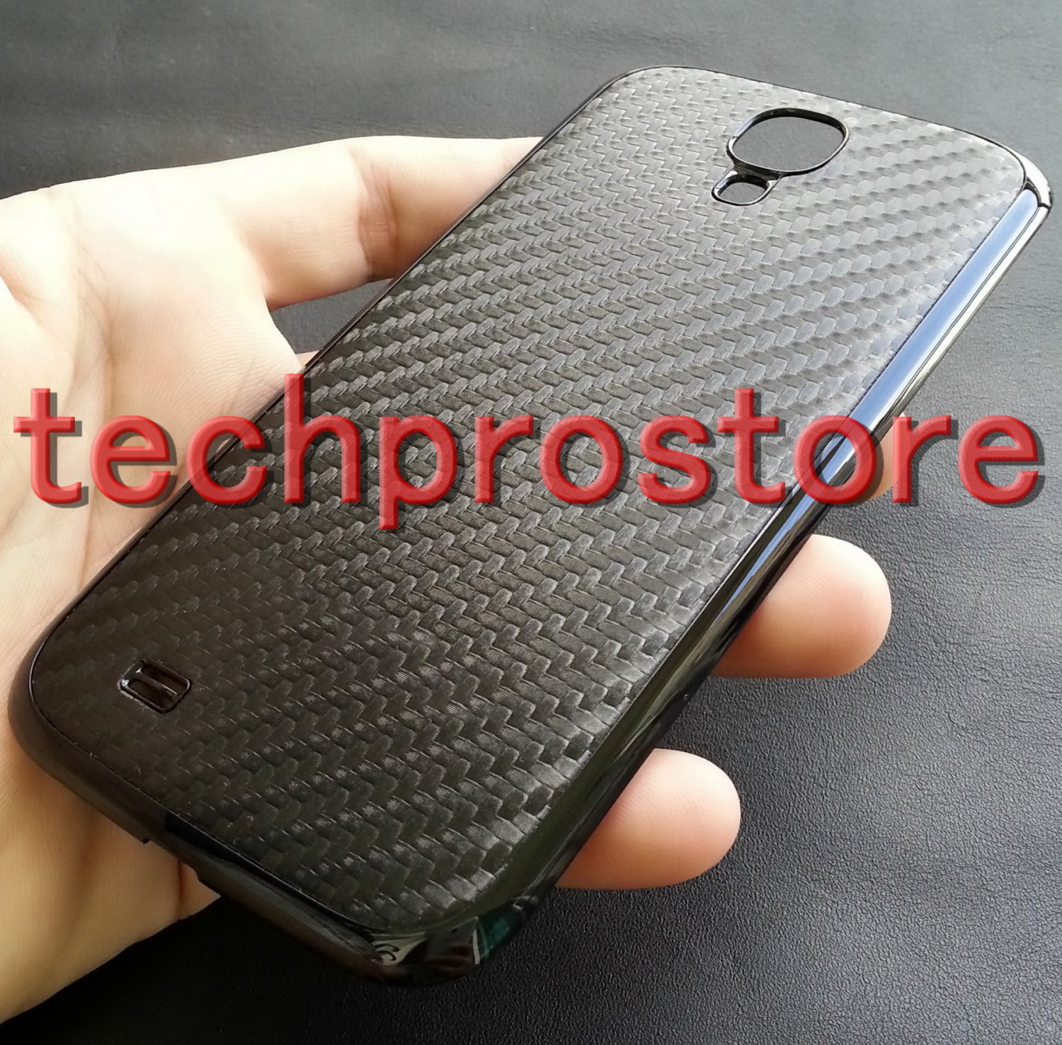 Black Carbon Fiber Skin Housing Battery Back Cover Door Case Samsung GALAXY S4 SIV GT-i9500