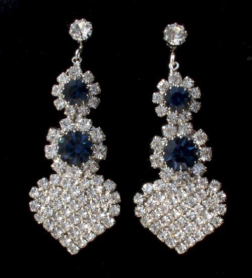 FABULOUS Vintage RHINESTONE DANGLE Drop EARRINGS