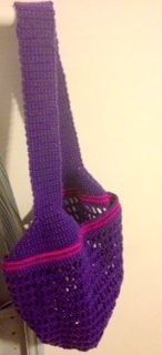 "Your Royal Highness" Purple Treble Stitch Bag w/ Pink Accents