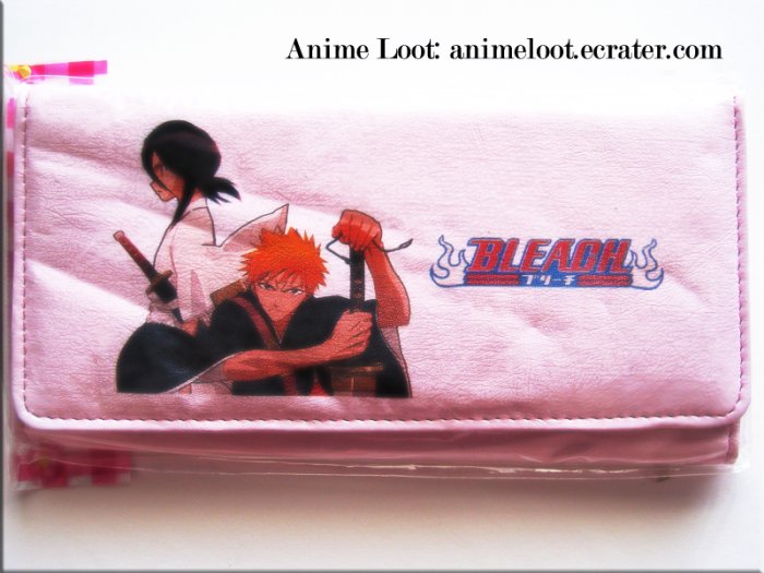 Bleach Ichigo and Rukia Pink Long Wallet